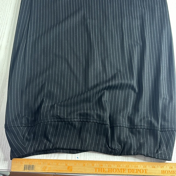 Black Striped Pencil Slit Skirt - Picture 13 of 13